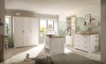 Babyzimmer Jasmin 5 teilig in Anderson Pine mit Absetzungen in Artisan Eiche - Kinderzimmer Komplett Set mit Kleiderschrank, Babybett, Wickelkommode mit 2 Seitenregalen, Standregal, Wandboard