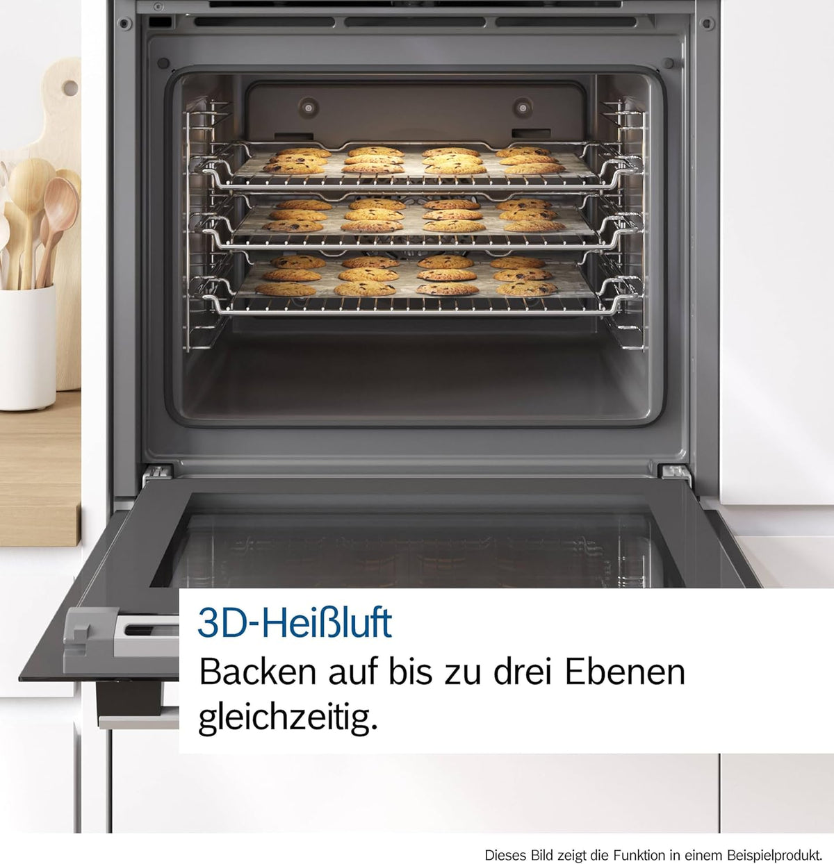 Bosch HKR39C250 Serie 4 Elektro-Standherd, 60 cm breit, EcoClean Direct Reinigungshilfe, 3D Heißluft Backen auf 3 Ebenen, LED-Display-Steuerung, erweiterbare Kochzone für großes Kochgeschirr
