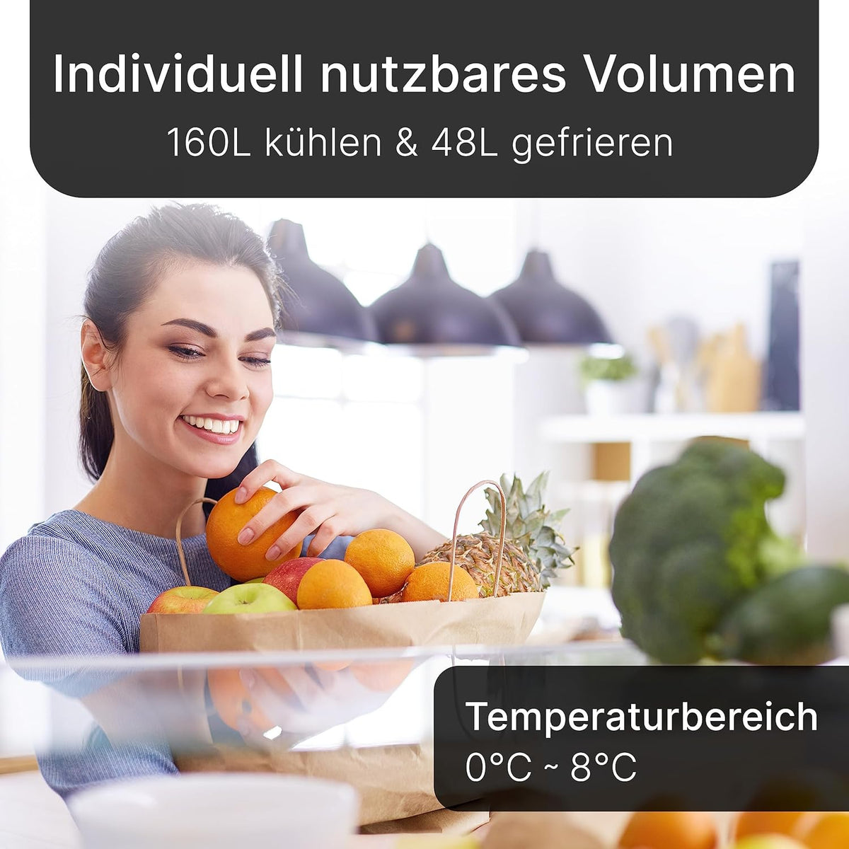 Bomann® Retro Kühlschrank mit Gefrierfach | Energieklasse E | 147cm | 4 Sterne Gefrierfach | Kühl Gefrierkombination leise | 3 Ablagen | 208L Kühlgefrierkombi | DTR 353.1 schwarz