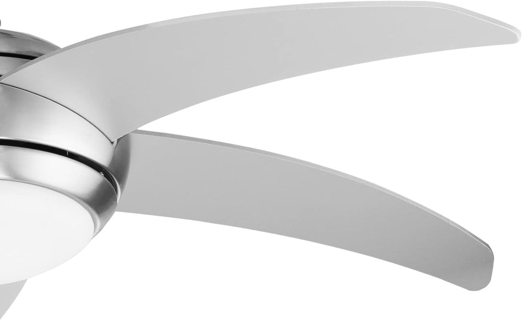 Tristar VE-5815 Deckenventilator mit Licht (E14 Fassung) und Fernbedienung; 112 cm ø; 3 einstellbaren Leistungsstufen; 55 Watt Leistung; Silber