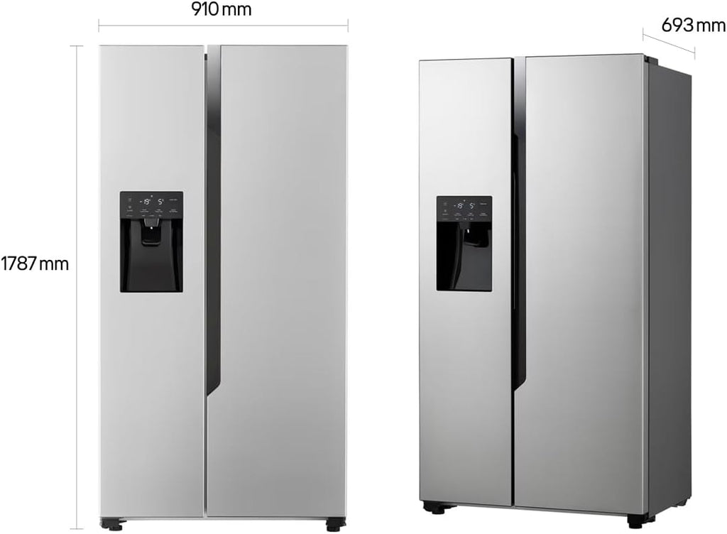 LG GSM32HSBEH Side-by-Side Kühlschrank mit Gefrierfach (562 L, Energieklasse E) mit Touch-Bedienfeld, Eis- und Wasserspender, Wassertank, Total No Frost, Silber