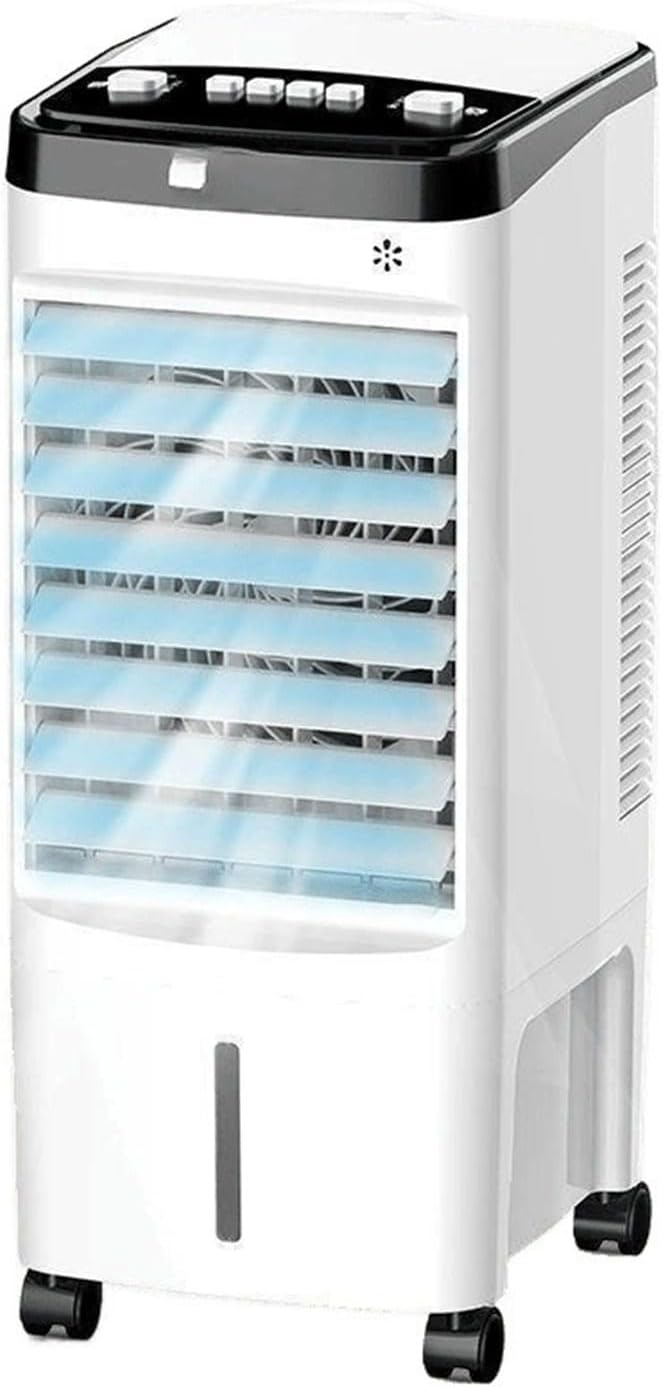 Wassergekühlte Kleinklimaanlage Tragbarer Schrankklimalüfter Klimalüfter mit Doppelwassertank Befeuchtung Luftreinigung und Schwingflügeln 3 Windgeschwindigkeiten
