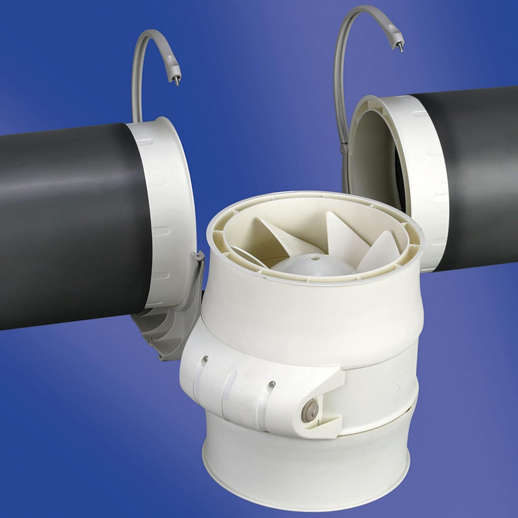 Cata | Helicocentrifugal-Extruder | Modell Duct IN-LINE 160/560 | Hochleistungs-Abluftventilator mit niedrigem Geräuschpegel | Ventilator mit 2 Geschwindigkeitsstufen | Energieeffizienzklasse B