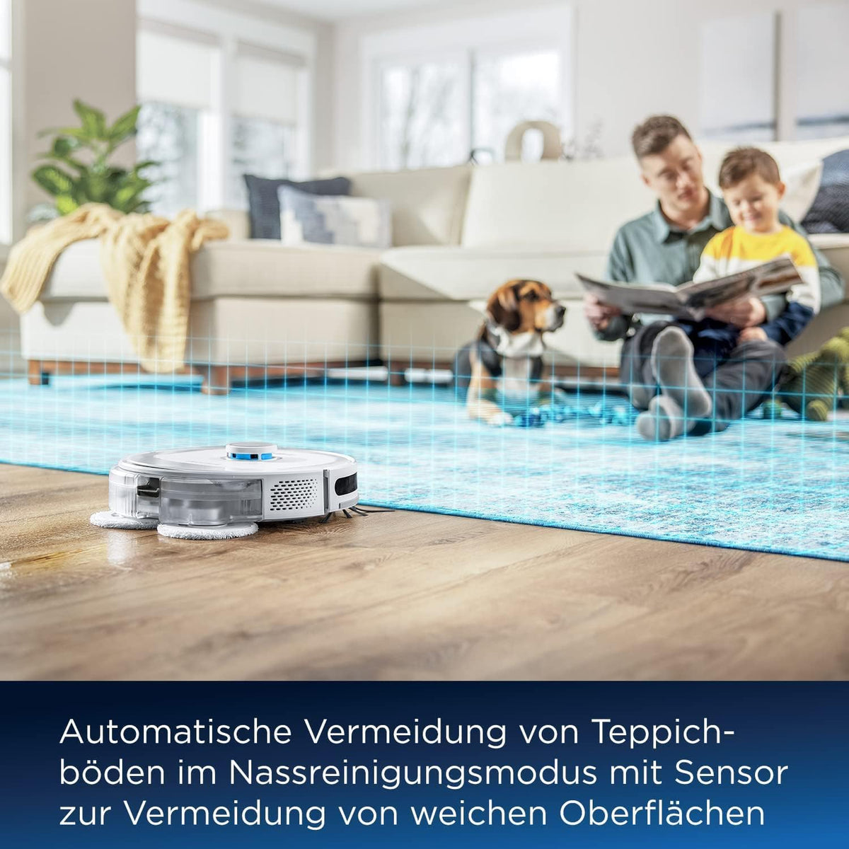 BISSELL SpinWave R5 | Saugroboter mit Wischmopp | LIDAR-Navigation | Teppichbden und Teppiche Erkennung | Leistungsstarkes Saugen bis 2000pa | Kabelloser Staubsauger | 61 dB | Wei | 3475N