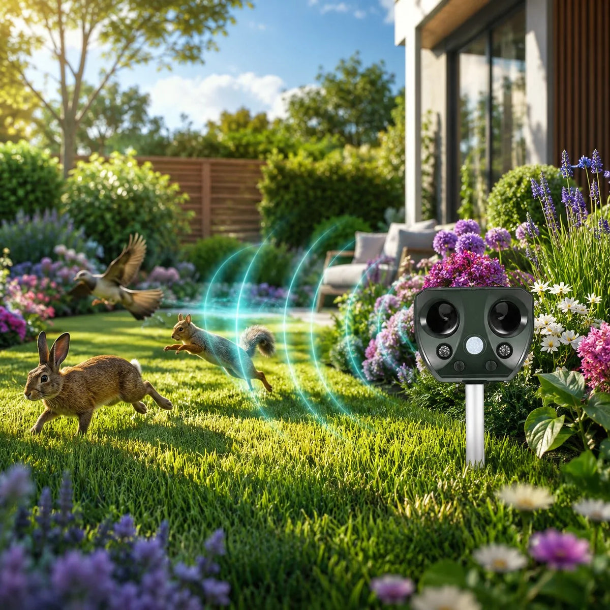 Solar Ultraschall Tiervertreiber | Sonnenschild