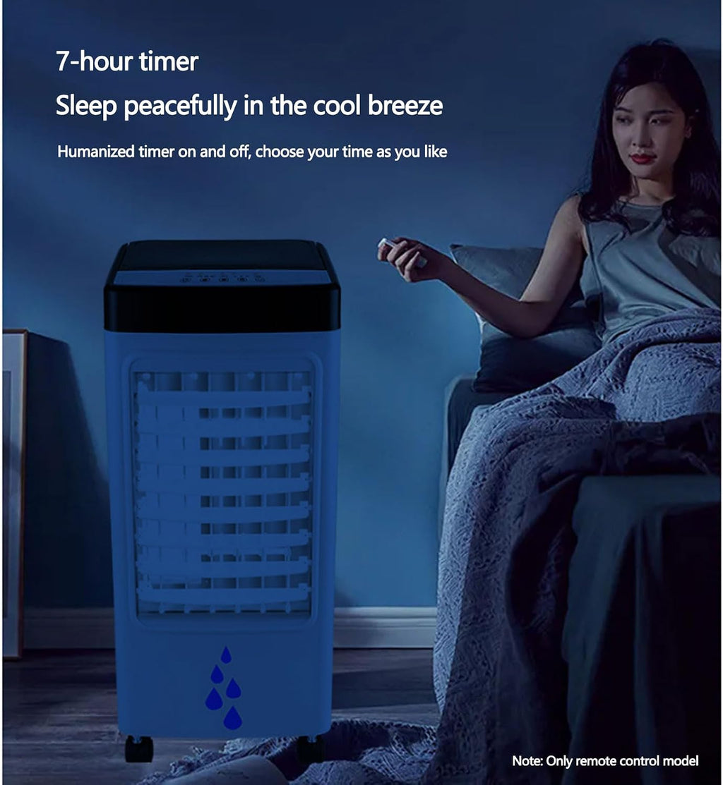 Klimaanlage mit Rädern Leiser Lüfter Luftbefeuchter Verdunstungskühler 2 Eiskristalle 6-Liter-Wassertank 3 Windgeschwindigkeiten für Schlafzimmer, Wohnheim, Küche, Büro
