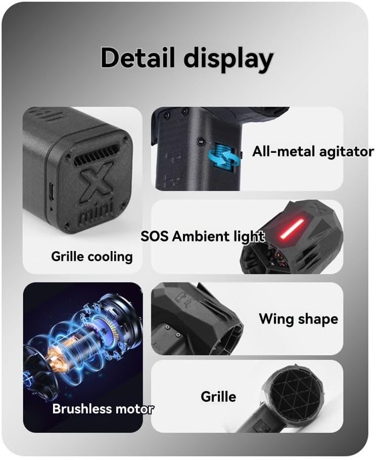 X64 PRO Luftgebläse Mini 750W Handheld Turbo Ventilator Bürstenloser Motor 350 Km/H Luftgeschwindigkeit 1,5 Kg/S Schub