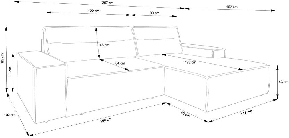 Vente-unique Ecksofa mit Schlaffunktion - Kord - Gr«¨n - Ecke Rechts - Amelia von Pascal MORABITO