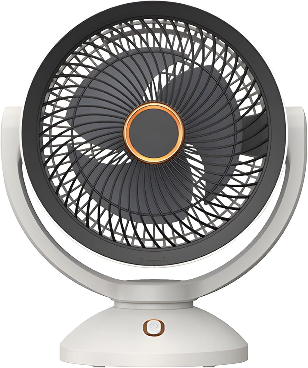 Desktop Air Circulator Fan for Home and Dorm, Energy Saving USB Rechargeable Oszilating Fan, Adjustable Stand, Night Light Function, 8 Hour Timer, Quiet Operation, Compact and Portable Tool