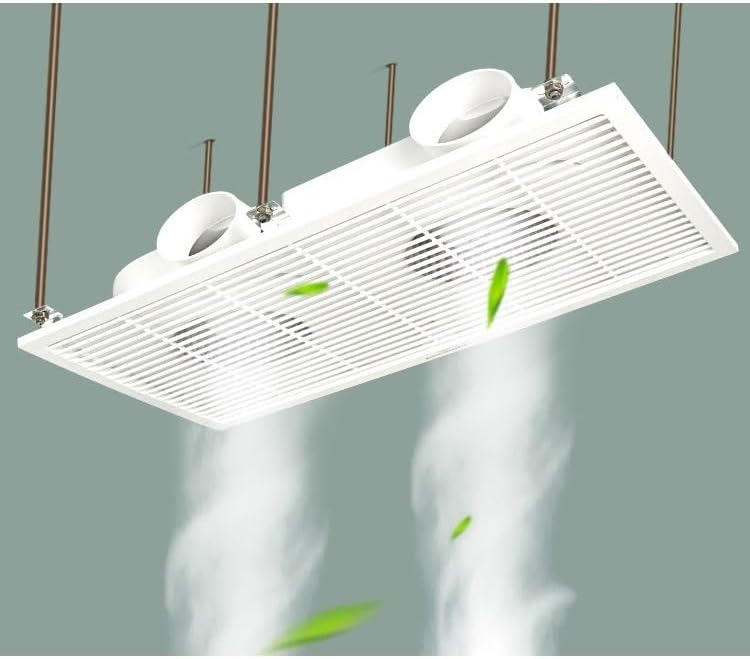 Multifunktionaler Ventilator für Küche und Lager mit abgehängter Decke. Installation eines Hochleistungs-Ventilators für das Badezimmer.
