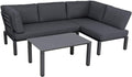 MWH Lounge-Set Widoo mit Tisch - Eisengrau - wetterfestes Gartenmöbelset aus Aluminium - inkl. gemütlichen Kissen