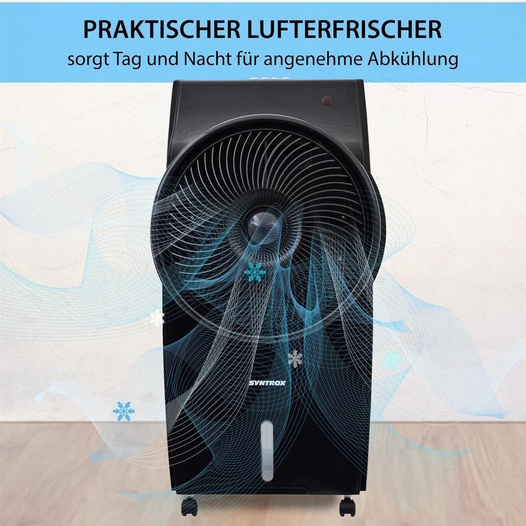 Syntrox Luftkühler mit Ventilator | Wasser gekühlt | Verdunstungskühler, Luftbefeuchter, Lufterfrischer, Multifunktionsgerät, inklusive Schwenkfunktion