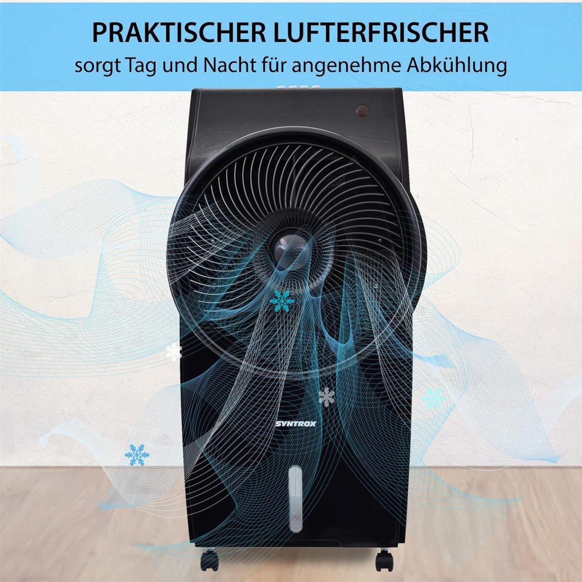 Syntrox Luftkühler mit Ventilator | Wasser gekühlt | Verdunstungskühler, Luftbefeuchter, Lufterfrischer, Multifunktionsgerät, inklusive Schwenkfunktion