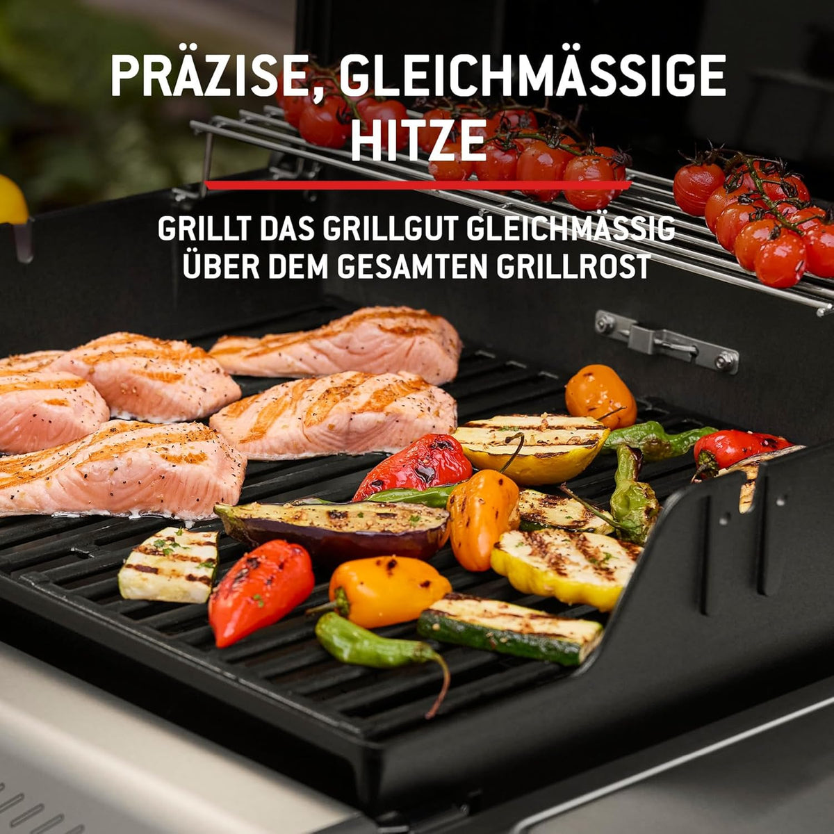 Weber Spirit E-310 Gasgrill / 3 Brenner, Snap-Jet Zündung, Robuste Räder und Warmhalterost, 51 x 46 cm Grillfläche, Kompatibel mit Weber Works Seitenablagen, Schwarz/Silber