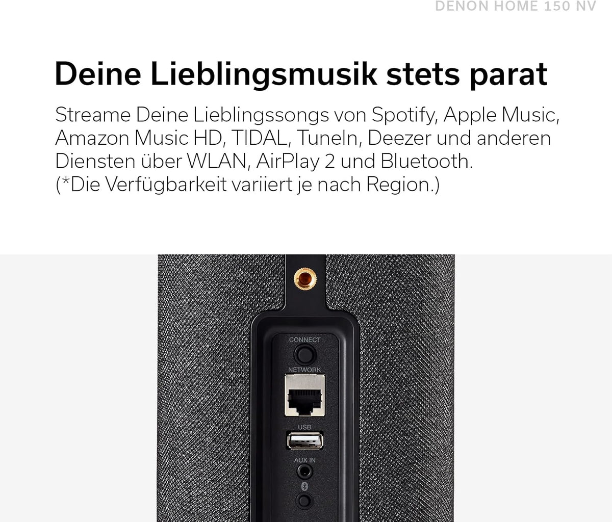 Denon Home 150 Multiroom-Lautsprecher, HiFi Lautsprecher mit HEOS Built-in, Alexa integriert, WLAN, Bluetooth, USB, AirPlay 2, Hi-Res Audio, schwarz