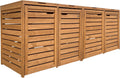 AXI Lex Mülltonnenbox Holz Braun | Mülltonnenverkleidung mit Deckel für 4 Tonnen - 240-960L | Müllbox/Aufbewahrungsbox für Mülltonnen