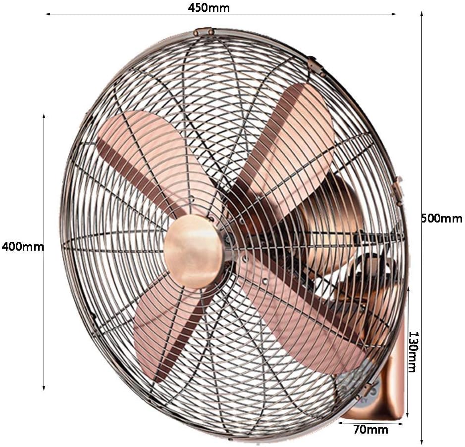 Wandventilator, Oszillierend, Retro-Stil, Antik-Stil, Elektroventilator, Industrieller Oszillierender Wandventilator, 18 Zoll, 14 Zoll