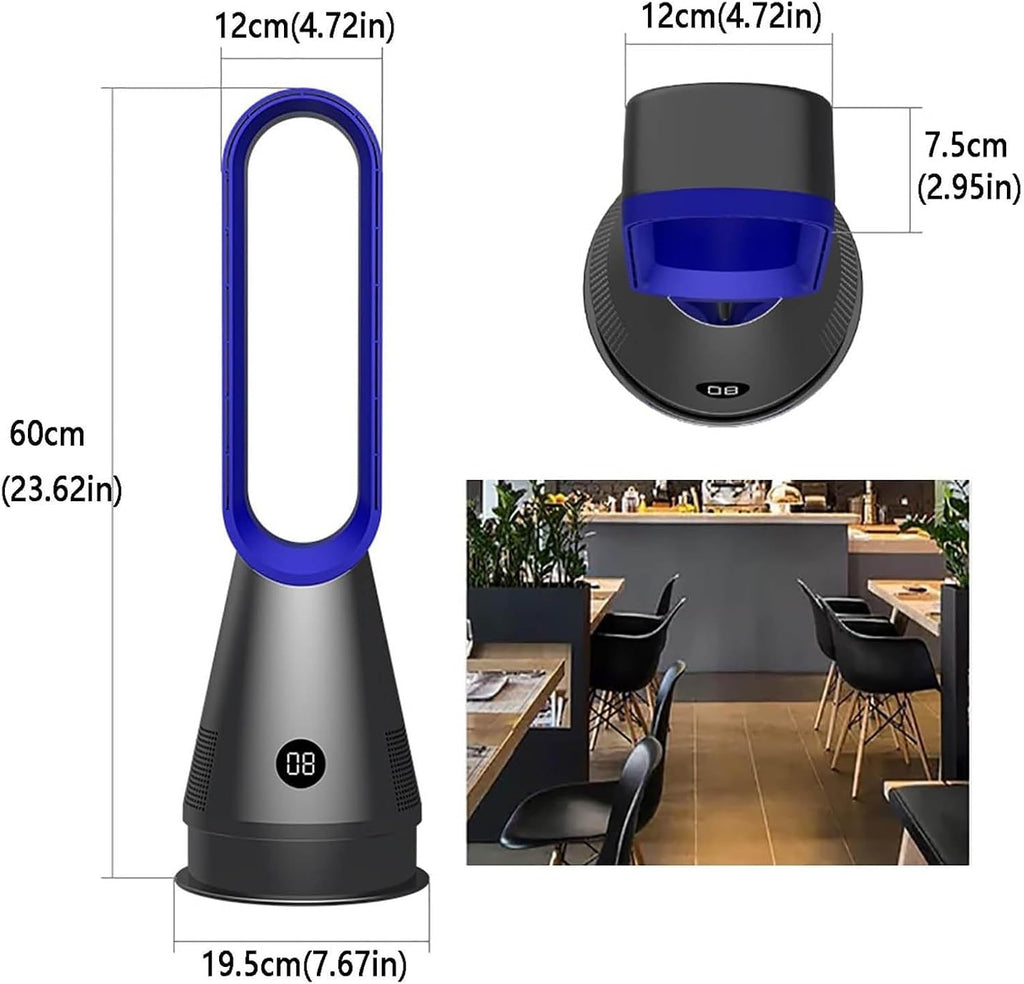 Standventilator, Air Circulator Turmventilator mit Fernbedienung, 8 Geschwindigkeiten, Heiß und Kalt, Dual Use, Flügelloser Ventilator für Büro, Zuhause, Schlafzimmer