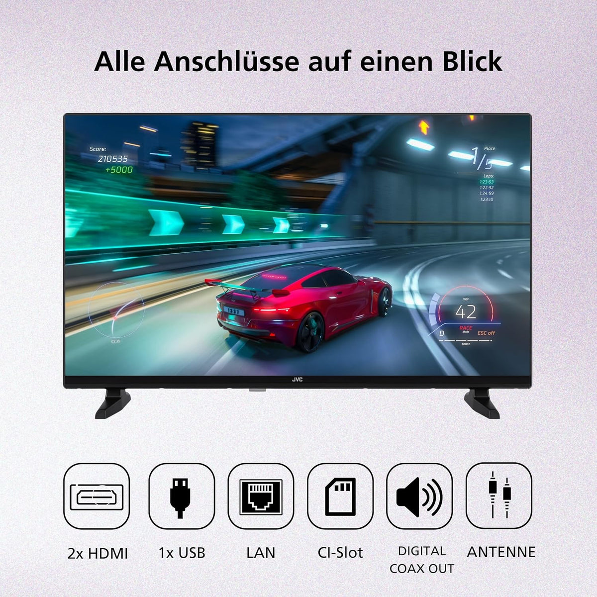 JVC Fernseher 32 Zoll Fire TV Full HD Smart TV HDR Fernseher mit Alexa Sprachsteuerung und Triple Tuner, LED TV LT-32VRF3555 (2026)