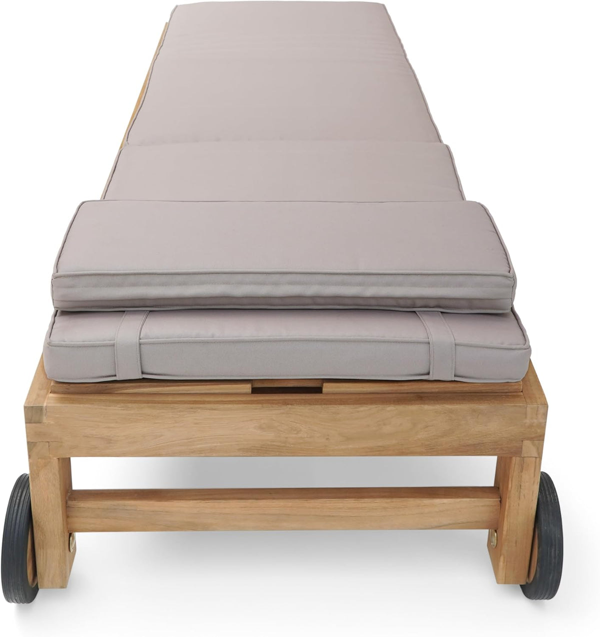 AXI Rama Gartenliege aus Teak Holz mit Kissen | Sonnenliege aus Teakholz mit Verstellbarer Rücklehne - 4 Positionen | Sonnenbett/Liege mit Rollen für Draußen/Garten