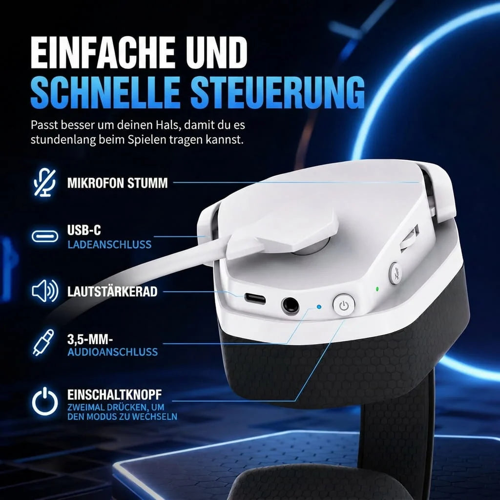 Kabelloses Gaming Headset mit Mikrofon | Funksturm