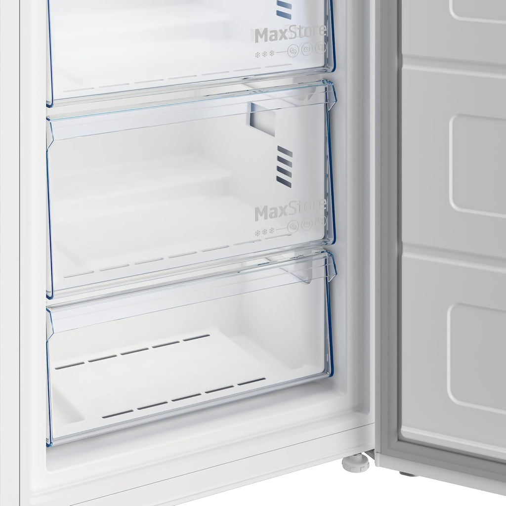 Beko Gefrierschrank B5RFNE295W freistehender Gefrierschrank, 260 l Gesamtrauminhalt, 5 Gefrierschubladen, 2 Gefrierfächer, NoFrost, Türalarm, 38 dB, Weiß