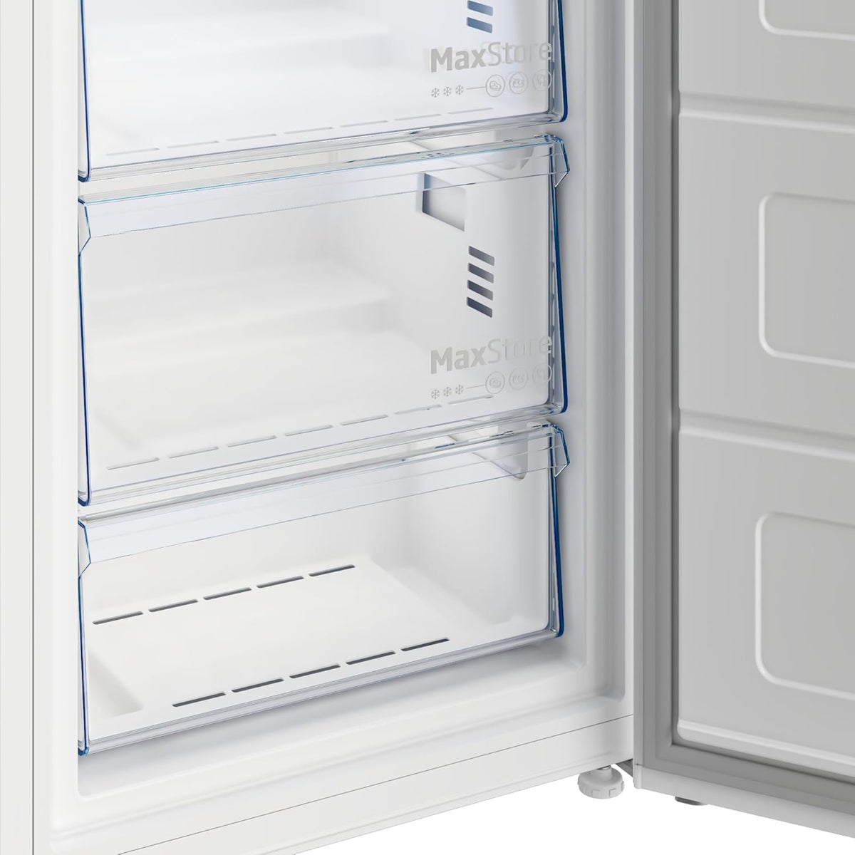 Beko Gefrierschrank B5RFNE295W freistehender Gefrierschrank, 260 l Gesamtrauminhalt, 5 Gefrierschubladen, 2 Gefrierfächer, NoFrost, Türalarm, 38 dB, Weiß