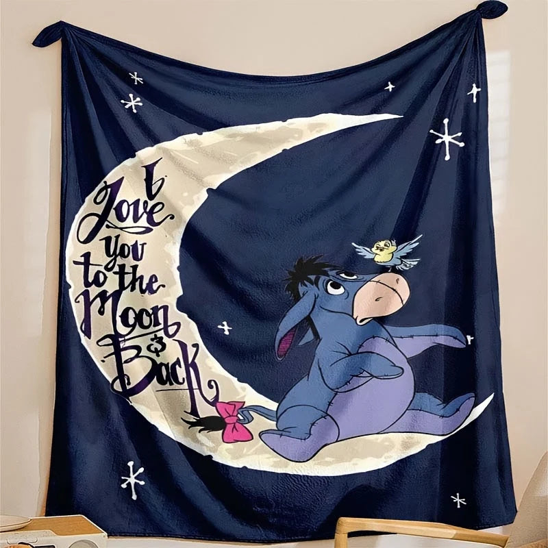 Weiche Fleecedecke mit Eeyore-Motiv – erhältlich in verschiedenen Größen für alle Jahreszeiten.