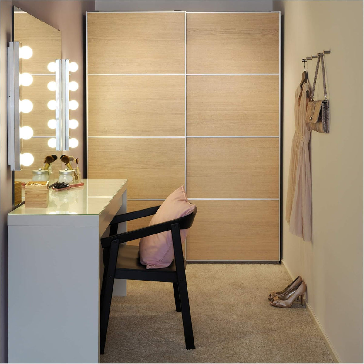 IKEA-Malm-Schminktisch weiß weiß mit Glasplatte 120 x 41 x 78 cm