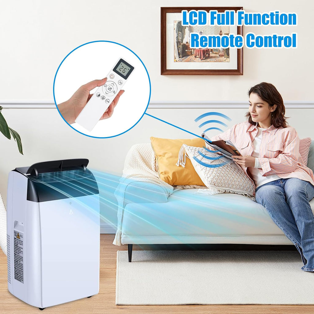 Hipicute 14000 BTU Mobile Klimagerät mit Fernbedienung 3 in 1 Kühler AC-Einheit mit Ventilator und Luftentfeuchter, erfrischt den Raum bis zu 750 Quadratmeter