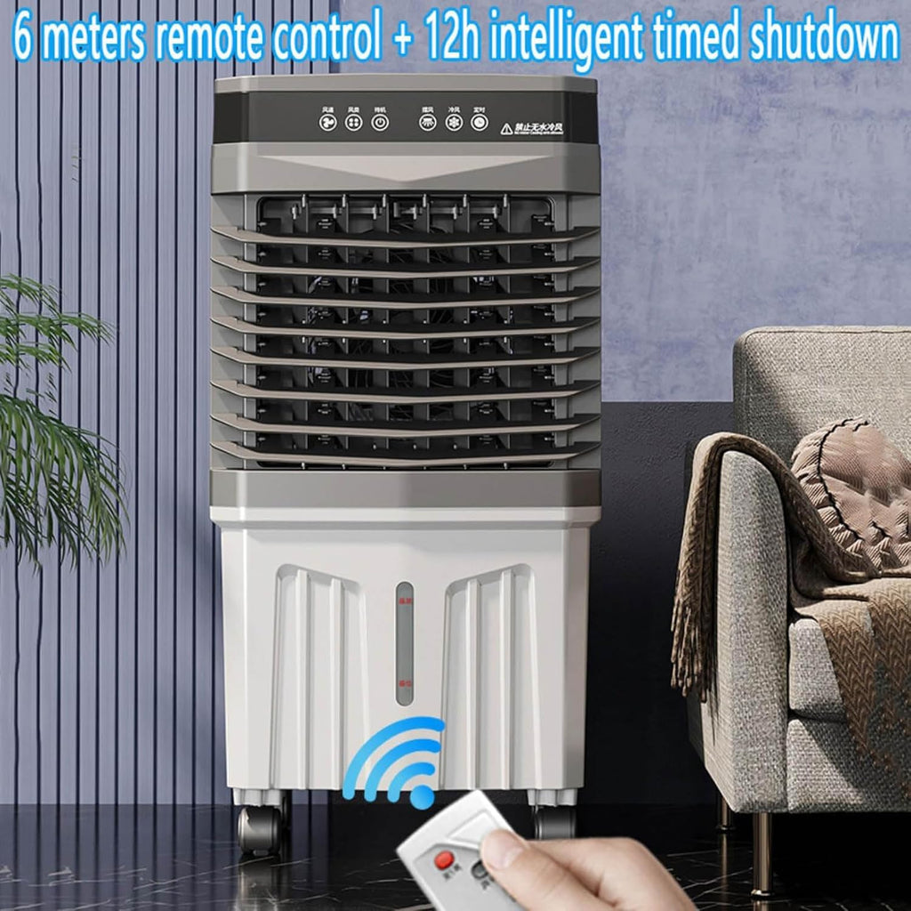 Klimaanlage Verdunstungskühler 3 in 1 mit 12H Timer, 3 Modi, 3 Geschwindigkeiten, 120° Oszillation, geräuscharm, großer Wassertank für Home Office Schlafzimmer