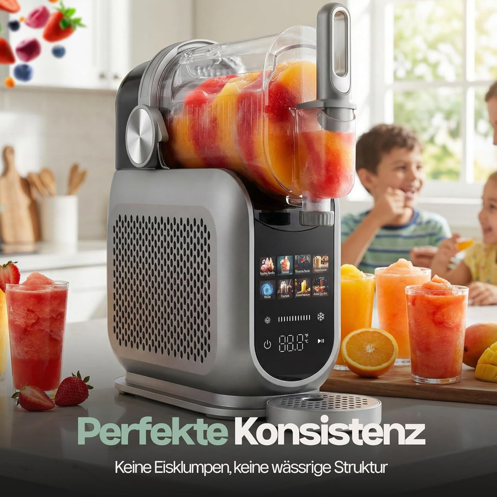 4Swiss Eismaschine Selbstkühlend Eis Maschine Speiseeisbereiter Speiseeismaschine mit Kompressor Icecream für Milchshake Slush Slushie Granita Ice Cream Joghurtmaschine Zuhause Eisbereiter - SM026