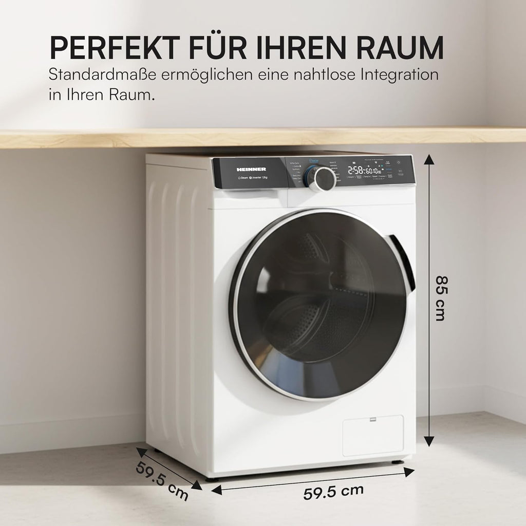 HWM-M1214IVKA+++ – 12 kg Frontlader-Waschmaschine, Inverter-Motor, 1400 U/min, Energieklasse A, LED-Display, 5 Jahre Garantie (Weiß, 12 KG)