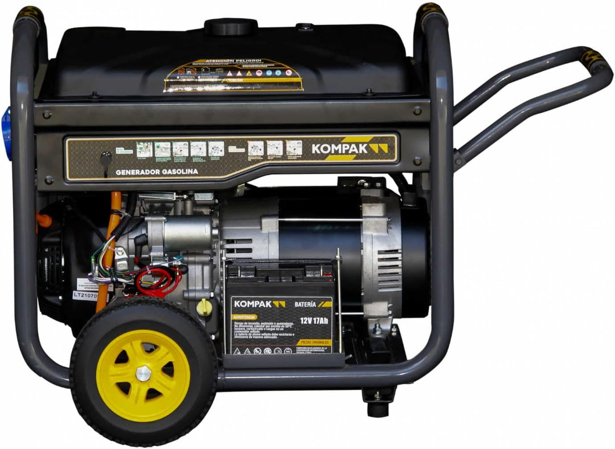 Dual Fuel Strom-Generator 10 kVA | KOMPLETT-SET – Benzin & Propangas Notstromaggregat 230/400 V – fahrbar inkl. 4er-Steckerleiste, Gasflasche & Zubehör