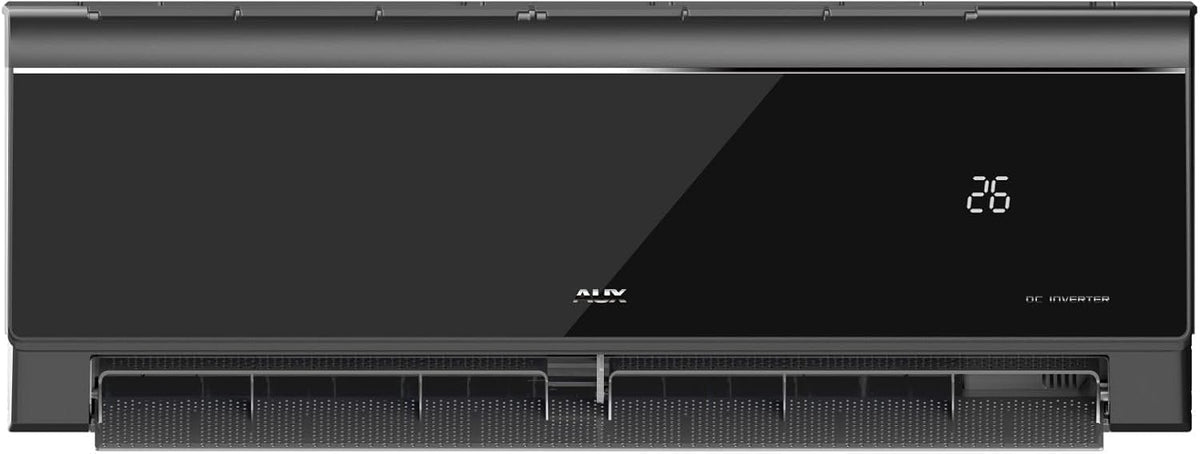 A++ AUX Klimaanlage Set 27000 BTU (7,9kW) - Außengerät + 2× 12000 BTU Wandgerät mit WLAN - R32 Kältemittel - Hochglanz Schwarz - leise Multi Split für 2 Räume - smart & anschlussfertig