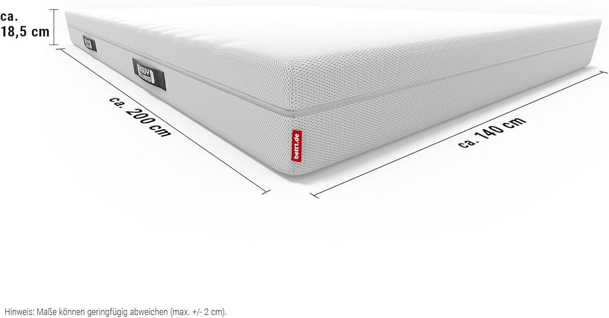 Bodyguard bett1 Anti-Kartell-Matratze 140x200. Deutschlands meistgekaufte Matratze (2in1 Liegehärten, Mittelfest & Fester, Bezug 60°C waschbar, Oeko-TEX 100, Ergonomiemodule, QXSchaum)