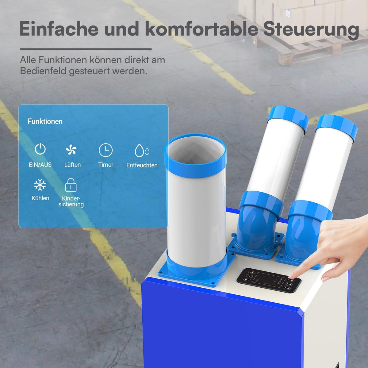 BE COOL Präzisions-Klimaanlage 15.000 BTU BCINPAC15000 | Mobile Klimaanlage mit 4400 W, LCD-Display, 3 Stufen, 24h Timer, R290, für Büro, Serverraum, Gastronomie & Industrie