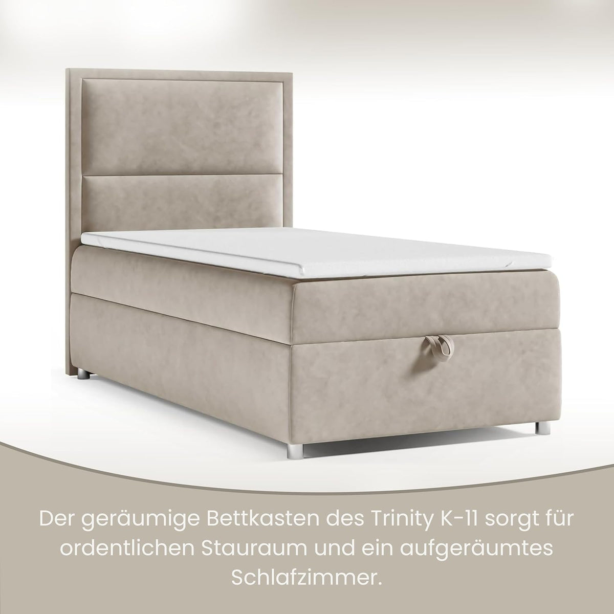 Boxspringbett Trinity k-11 mit 7-Zonen Bonell-Federkernmatratze | Boxspringbett 100x200 | Boxsprintbett mit Matratze Und Stauraum | Polsterbett 100x200 - Lieferung bis Bordsteinkante