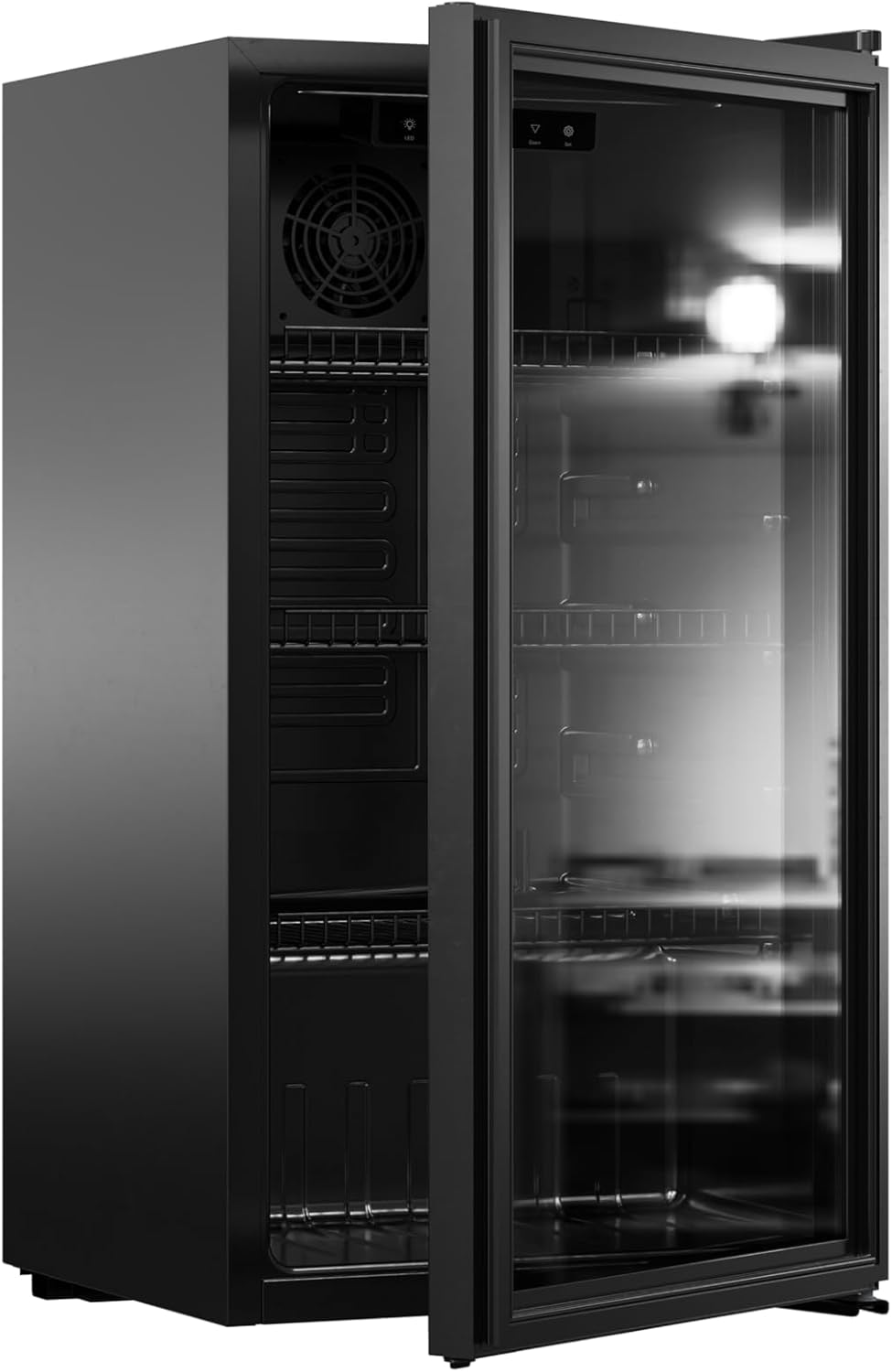YUNA Cool-View GKS90B Glastürkühlschrank 89L schwarz