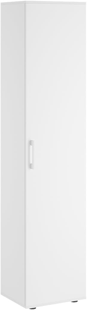 Bellamio Apol Besenschrank - Mehrzweckschrank 40 cm breit Weiß - Vorratsschrank mit Staubsaugerfach - Putzschrank aus Holz - Flurschrank mit Stauraum - Haushaltsschrank - Allzweckschrank 176x33x40 cm
