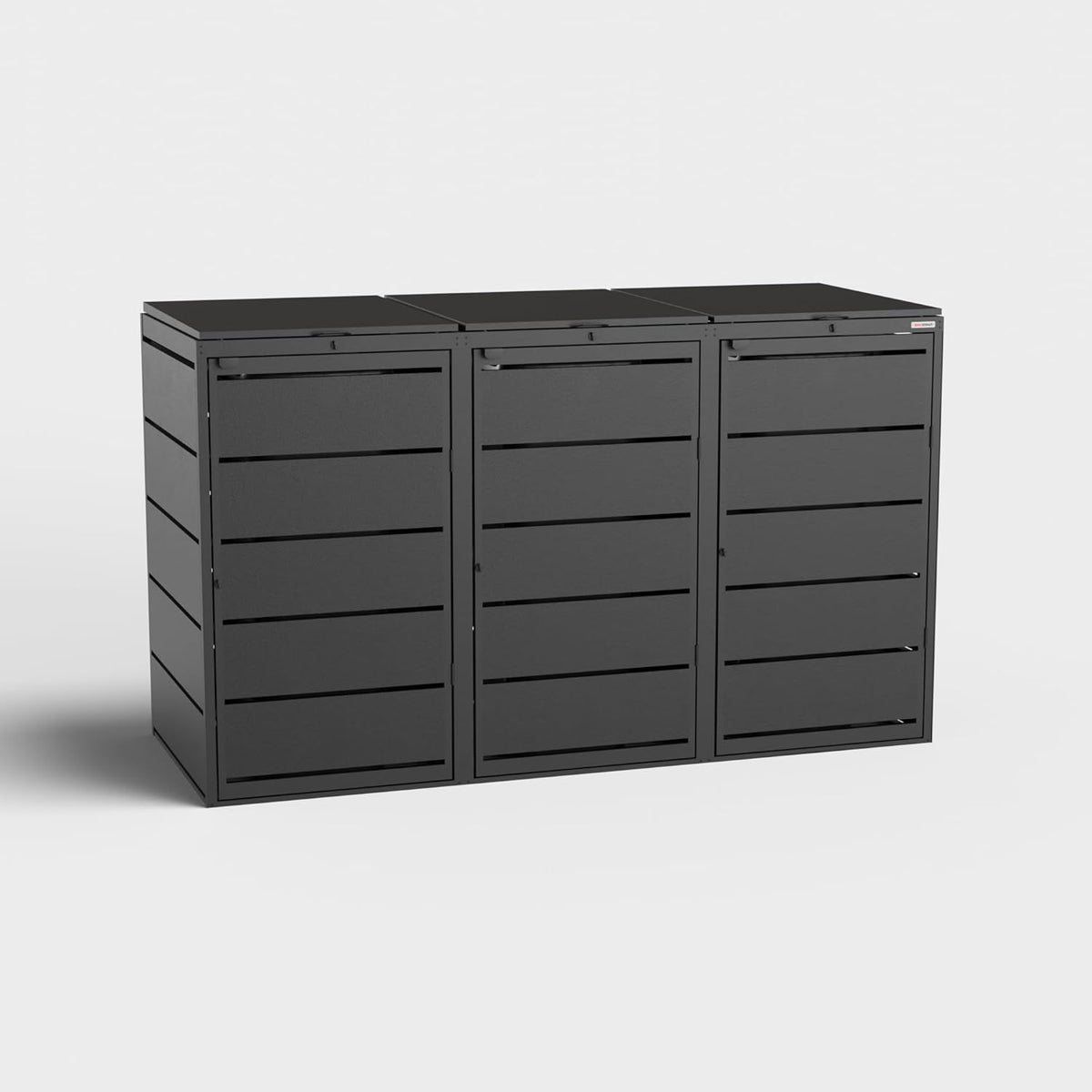 Dagobert Mülltonnenbox 3er Set für 240L | verzinkter Stahl | robuste Mülltonnenverkleidung | Müllbox, Müllhaus | verwendbar als Paketbox | Box für Mülltonnen