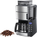 Russell Hobbs Kaffeemaschine mit Mahlwerk Glaskanne [Digitaler Timer, Brausekopf für opt. Extraktion & Aroma] Grind&Brew (1 bis 10 Tassen, 3-stufige Mahlgradeinstellung) Filterkaffeemaschine 25610-56