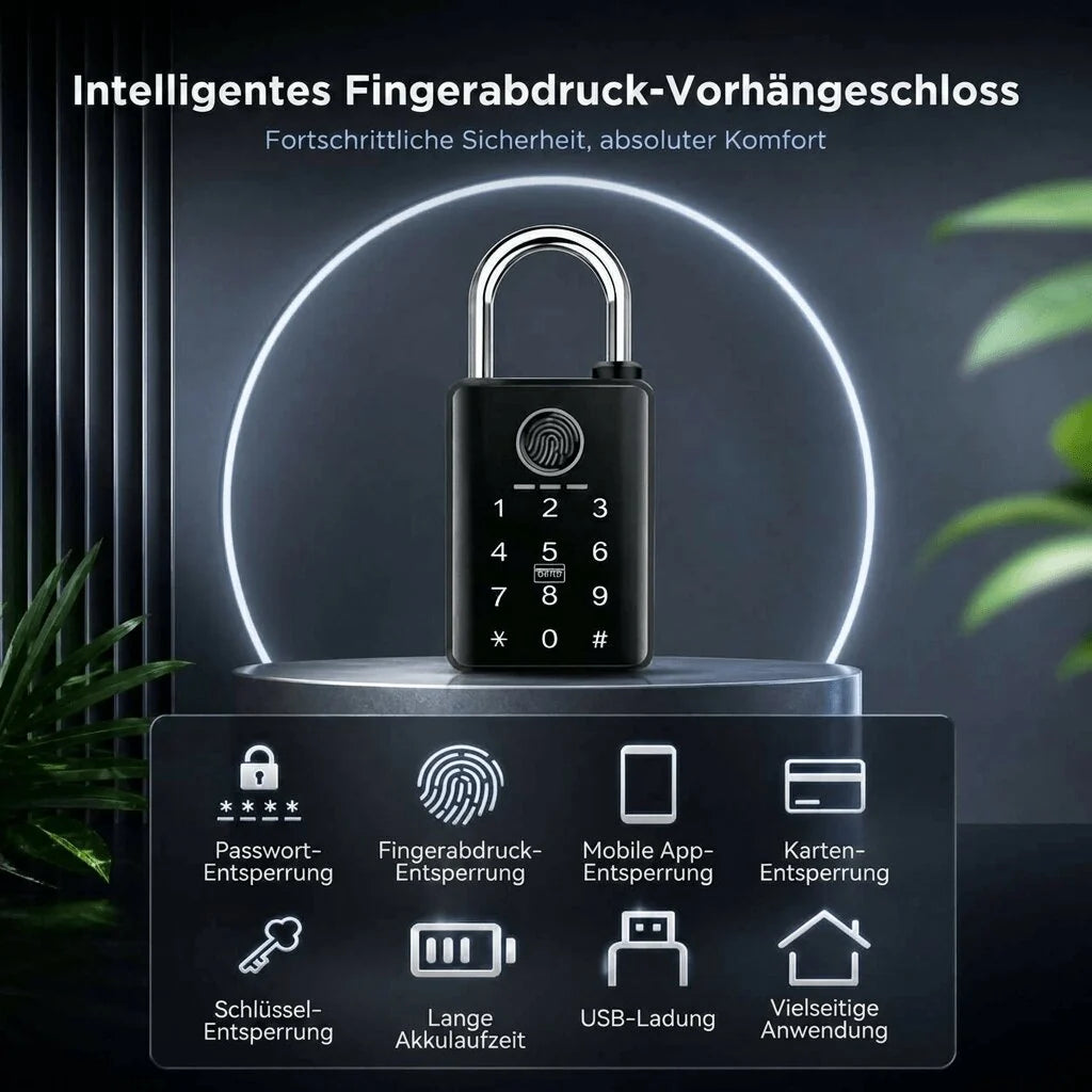 Fingerprint Vorhängeschloss für außen | Fingerwacht