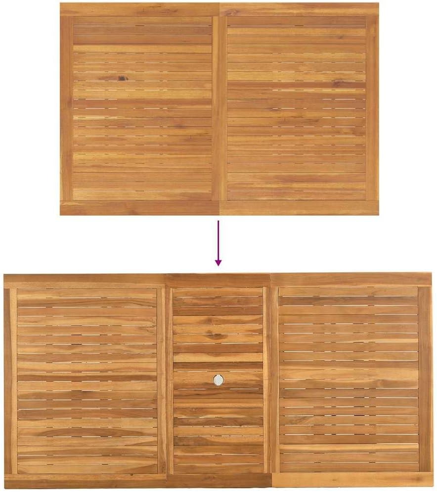 Gartentisch Teak 200x100 cm ausziehbar inkl. 6 Stühle für Balkon & Garten, massives Teakholz, wetterbeständige Outdoor Essgruppe, Modernes Design für Terrasse und Lounge