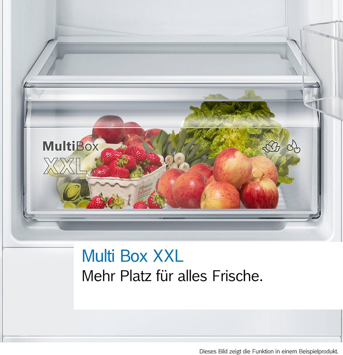 KIR41NSE0 Einbau-Kühlschrank Serie 2, integrierbarer Kühlautomat 122 x 56 cm, 204 L Kühlen, Made in Germany, Schleppscharnier, MultiBox XXL, LED-Beleuchtung, EcoAirflow, SuperCooling