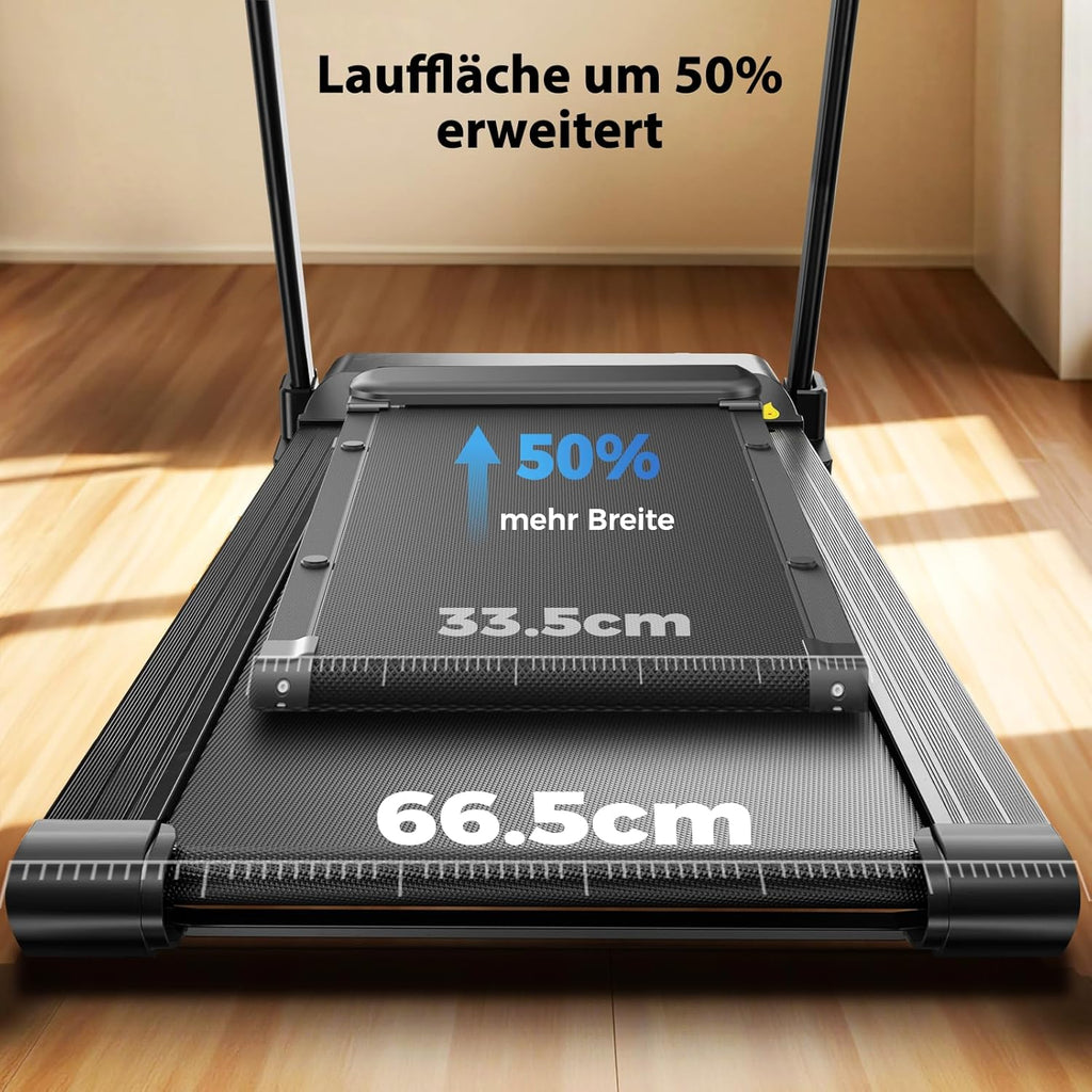 Laufband Klappbar für Zuhause mit 15%-18% Automatische Steigung, 3-4,5 PS Motor, Leise & Kompakt, 13-18" Zoll Breit LED Anzeige & 12 Programme, 14-16 km/h Elektrisches Fitness Laufband