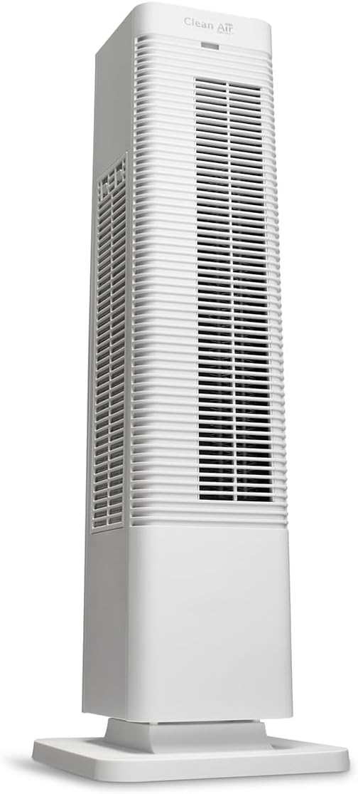 Clean Air Optima CA-904W - Design Heizlüfter - Heizen und kühlender Brise - Heizung: 1000/2000 Watt - Digitaler Thermostat 15-35°C - Oszillation 80º - Geeignet für Räume bis 40m²/100 m³ (Weiß)