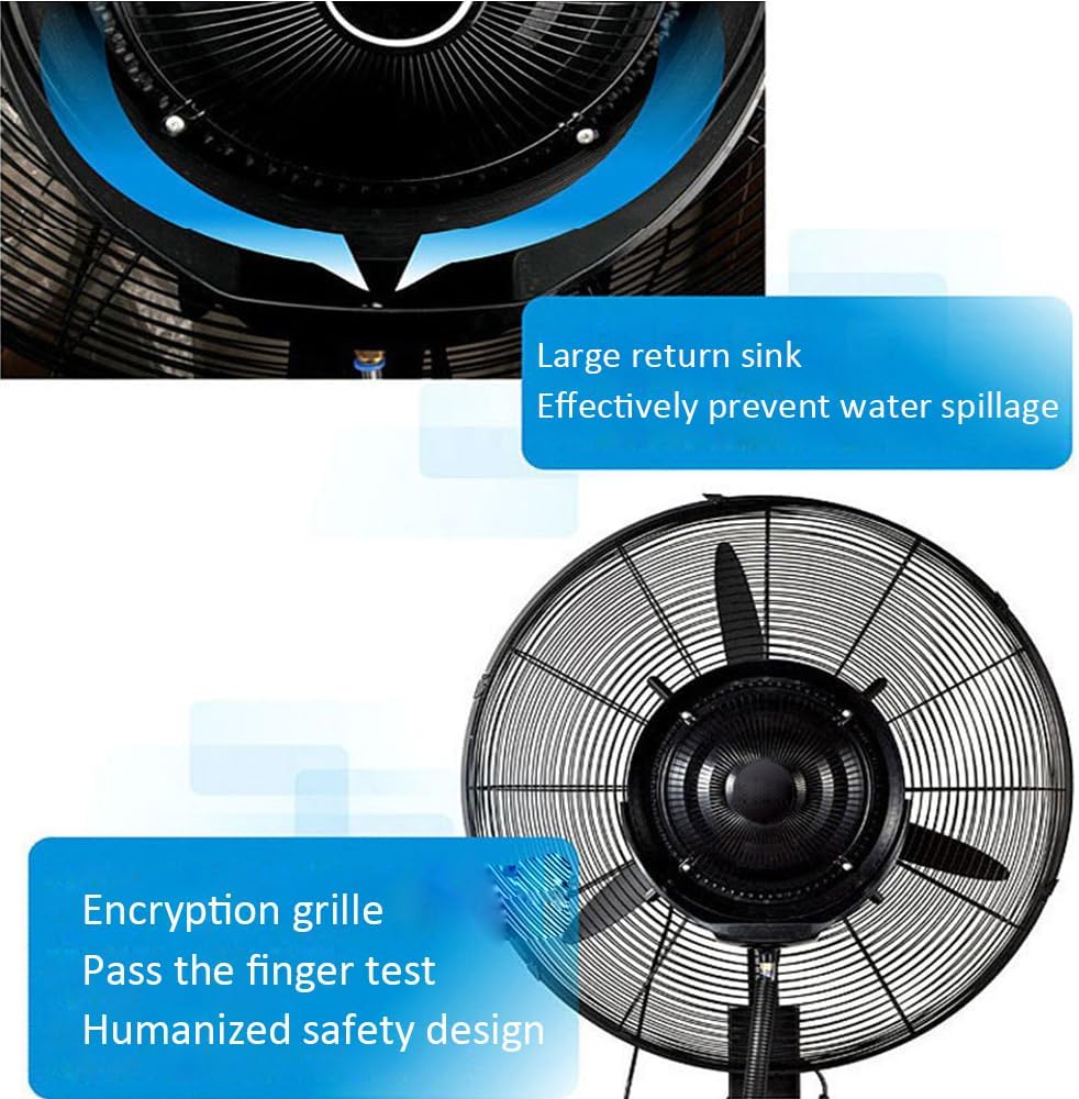 Industrieller Wandventilator – Oszillierender Wandventilator mit 15L Wassertank, 3 Geschwindigkeitsstufen, automatische Wasserbefüllung