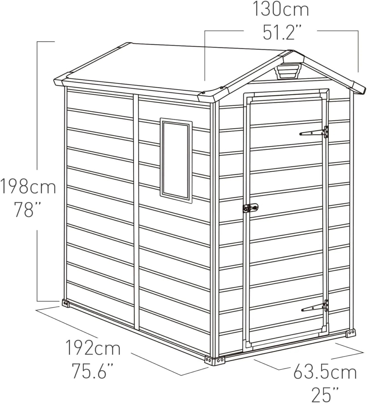 2026 Keter Manor 4X6 - Caseta de jardín, 130x192x198cm y 2,2m2, Suelo, Sistema de ventilación, Puerta y Ventana, Resistente al Agua, Color Gris