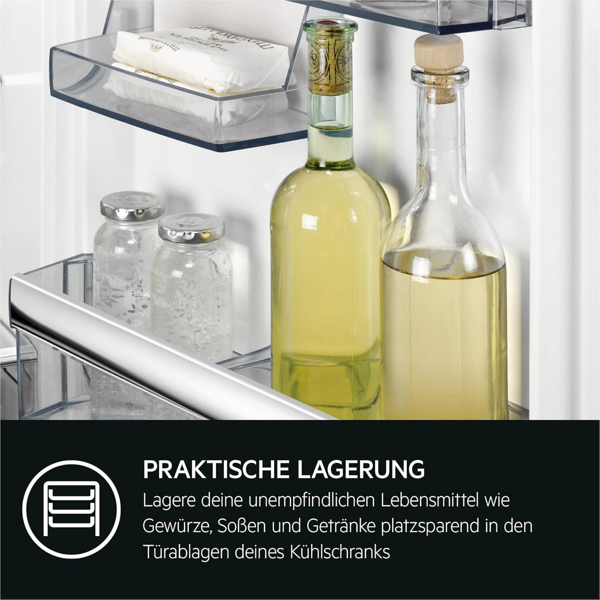 AEG TSK5O881ES Built-In Fridge / 880 mm / 142 L/Tow Door/E